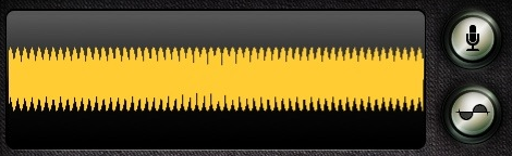 Waveform view, microphone button, and wave commands button
